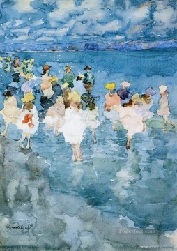  children Oil Painting - Maurice Prendergast Children at the Beach
